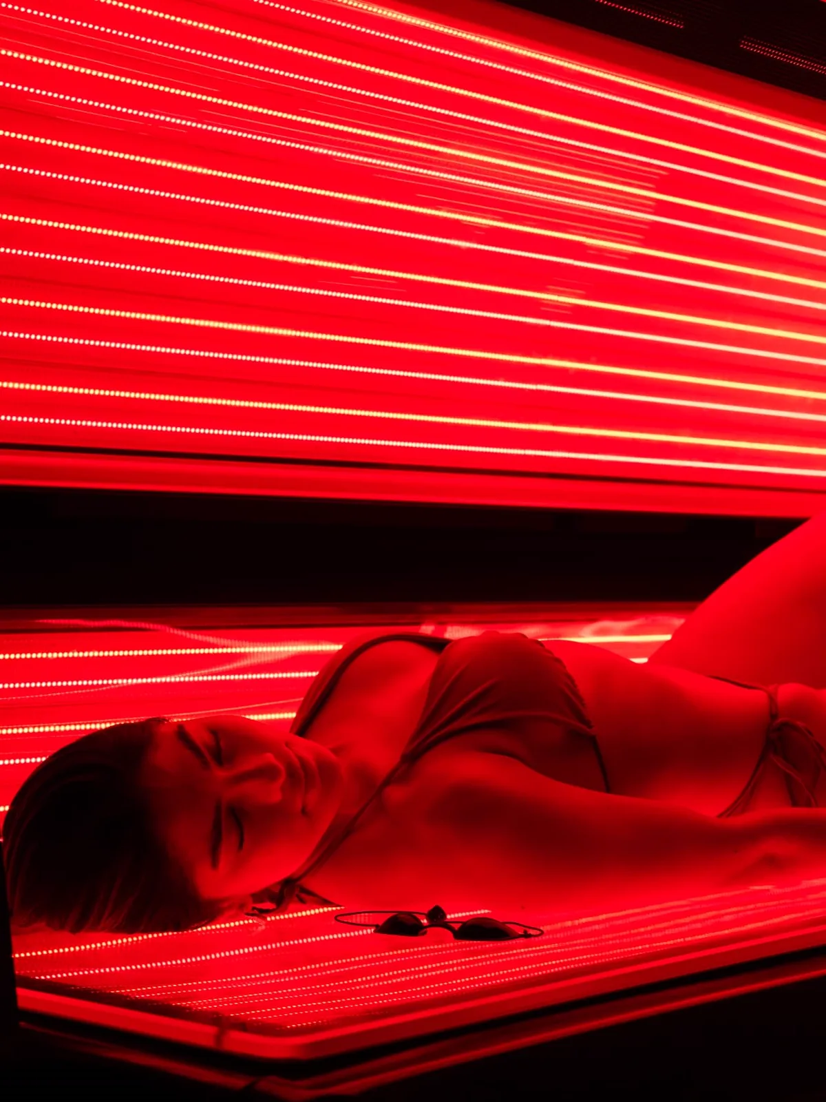 Red Light Therapy — full-body red light therapy bed in use